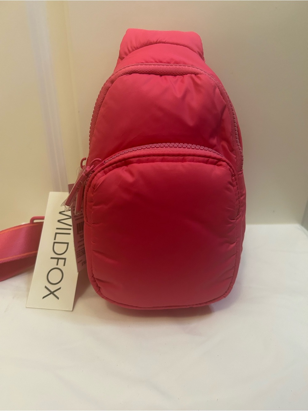 Wildfox Hot Pink Padded Sling Crossbody Bag